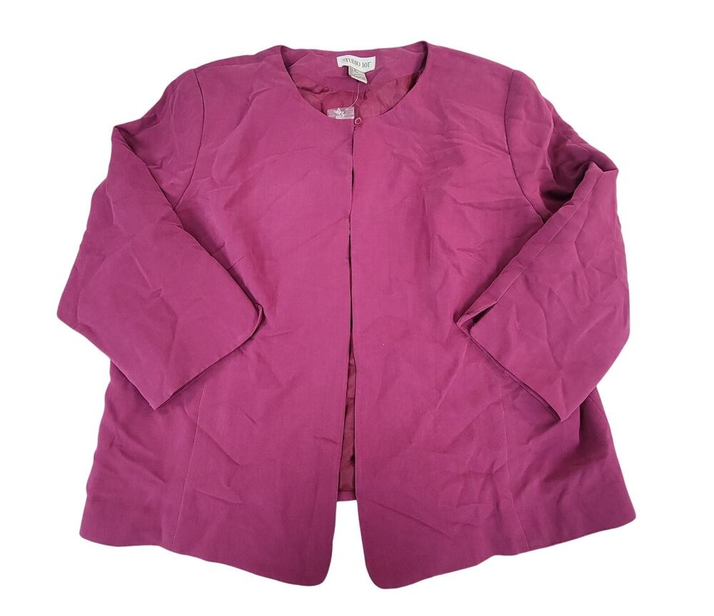 Studio 101 Pink Cardigan Jacket Size 1X Long Sleeve